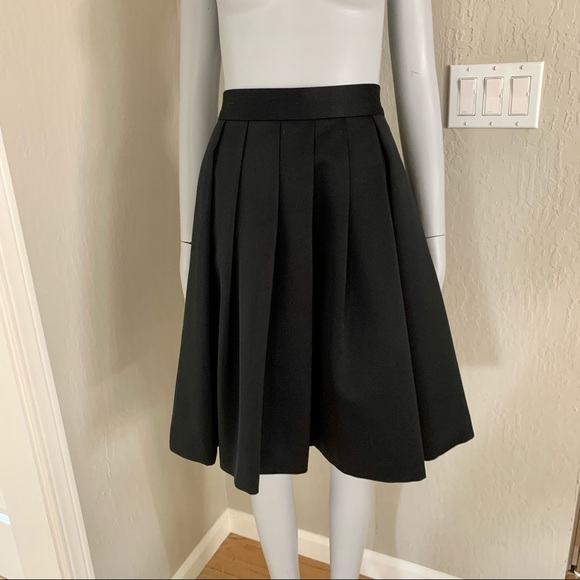 OLEG CASSINI Vintage Neiman Marcus Black Tie Black Satin Pleated Evening Skirt - Picture 3 of 15